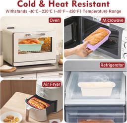Rechthoekige siliconen bakvormset 4 stuks - Ideaal voor taarten en brood bakken in de airfryer — thumbnail 6