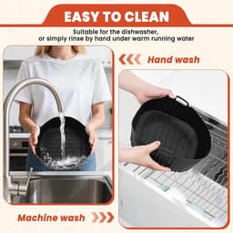 Siliconen Airfryer Accessoires - Herbruikbare Ronde Bakvorm 19-23cm voor Bakken, Braden en Grillen — thumbnail 7