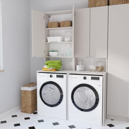 Hoge Wasmachinekast voor Boven de Wasmachine en Droger - Badkamer Kast Ruimtebesparend — thumbnail 3