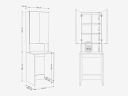 Hoge Wasmachinekast voor Boven de Wasmachine en Droger - Badkamer Kast Ruimtebesparend — thumbnail 5