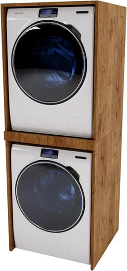 Waskast Hoog voor Wasmachine en Droger | Ruimtebesparende Kast voor Wasruimte of Badkamer | 66x180x65 cm — thumbnail 4