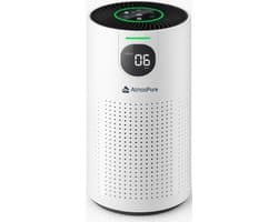AtmosPure® CleanAir Luchtreiniger - Air Purifier met vervangbaar HEPA 13 + Koolstof filter - CADR 250 m³/h - Wit - Voor 97 m² - Werkt tegen huisstofmijt, hooikoorts, allergie, -3 standen + stille slaapstand - Luchtkwaliteit Sensor