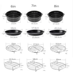 Airfryer accessoireset (10-delig): bakmandje, pizzabakplaat, geschikt voor 3,7-5,8 qt. — thumbnail 5