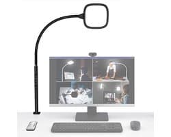 Ibenzoa® Flexibele LED Bureaulamp met Klem en Afstandsbediening voor Kantoor en Thuisgebruik