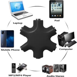 Gigicial 3,5 mm audiosplitter - hoofdtelefoonsplitteradapter - hoge geleidbaarheid en hoge afscherming - 1 stuk - zwart — thumbnail 4