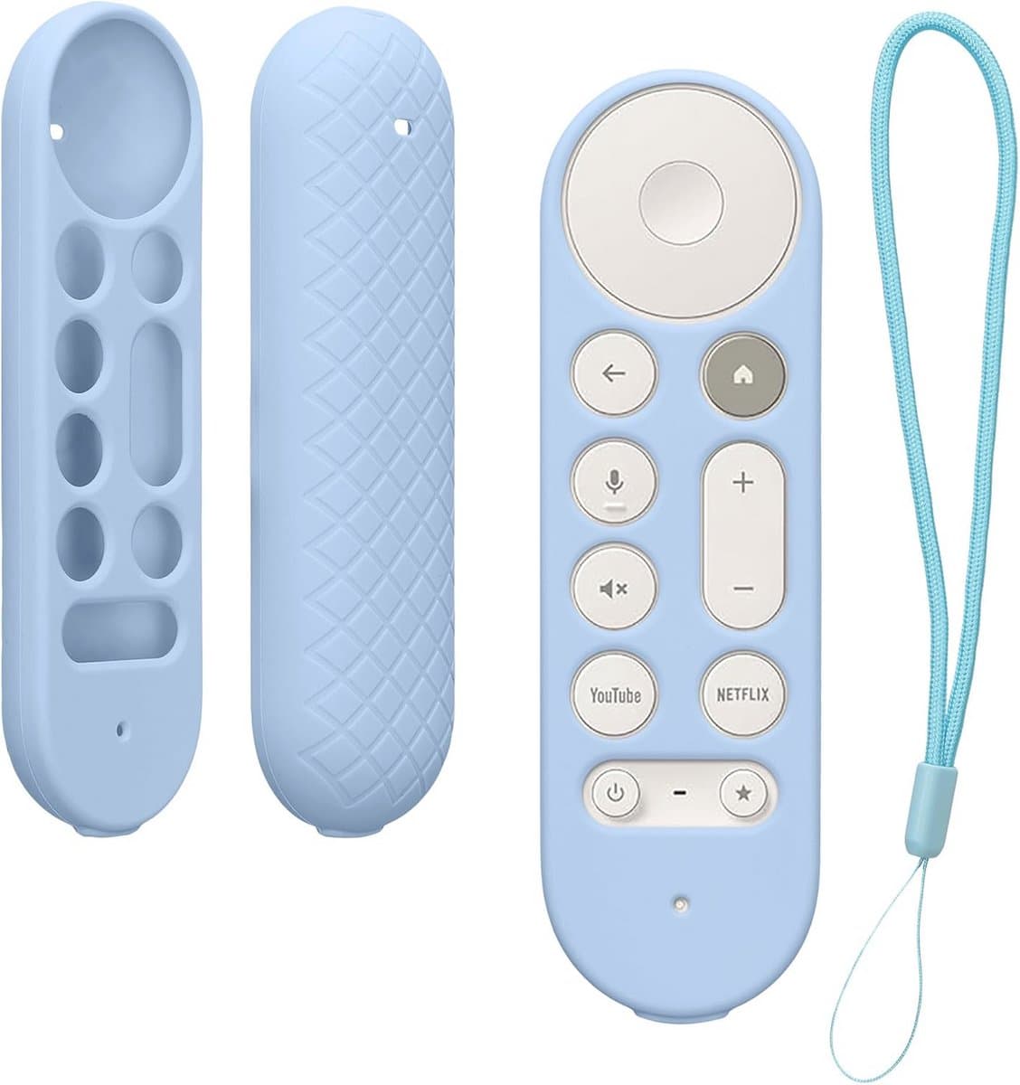 Silicone Anti-Slip Case for Google TV Remote Control - Light Blue — afbeelding 1