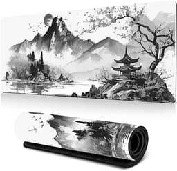 Gaming muismat - muismat xxl - muismat - Muismat in inkttekeningstijl - Antislip rubberen muismat - Natuurlijk rubber - 40×90×0,3 cm - Inktwas — thumbnail 1