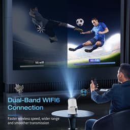 Mini Beamer HY300 Pro - Projector met Netflix+YouTube+Disney+ - 4K-ondersteuning - Home Cinema - Android 14.0 - WiFi 6 & Bluetooth 5.2 - Wit — thumbnail 5