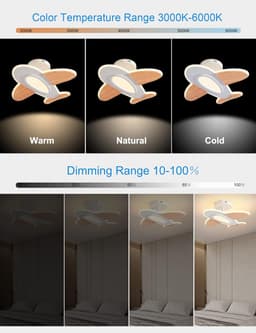 Dimbaar Led Plafondlamp Vliegtuig voor Kinderkamer - 40W, 3000-6000K — thumbnail 5