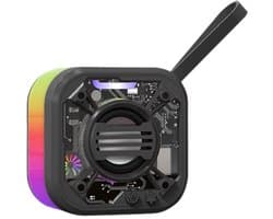 RadiGlow RGB Bluetooth Speaker – Mini Speaker met Radiator Design – 5W Geluid – RGB Licht – Bluetooth 5.4 – TWS & TF-kaart – Type-CZwart