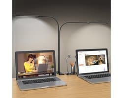 Ibenzoa® Dimbare LED-bureaulamp met flexibele zwanenhals en klemmontage