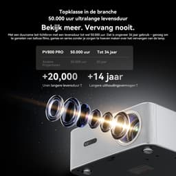 OSCAL PV800 Pro Beamer - 14000 Lumen, WiFi 6, Google TV & Netflix Gecertificeerd, HDR10+, Autofocus, 6D Trapeziumcorrectie, HiFi Geluid, 40-200" Projectie, 10000+ Apps, Thuiscinema & Buitenprojector, Zilver — thumbnail 5