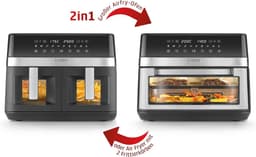 Dubbele Heteluchtfriteuse met 2 Kamers en 11 Liter Volume - Gezond en Versnel Koken — thumbnail 7