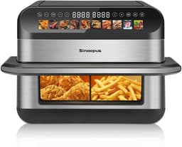 Digitale Airfryer XXL 10L Sinaopus 922 - Dubbele Mand met 2×5L - 2400W - 10 Programma’s - Smart Finish & Match Cook - 80–200°C Instelbaar - Onafhankelijke Bediening & Veilig Pauzesysteem - Automatische Keerherinnering & Binnenverlichting — thumbnail 1