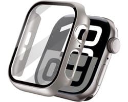 Screen protector - Geschikt voor Apple Watch 10 / 11 - 42 mm - Full Cover Hard Case / Beschermend Hoesje - Grijs