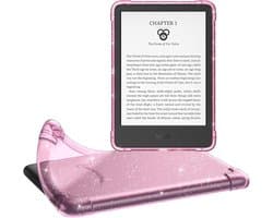 Ultrazachte Flexibele TPU Hoes voor 6" Kindle met Glitterbloemen