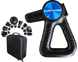 AJ-Sports Massage Gun PRO+ - Massage Pistool - Massage Apparaat - 8 opzetstukken - Inclusief Koffer - Zwart - Draadloos - Krachtig