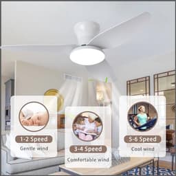 Dimbare Plafondlamp met Ventilator voor Slaapkamer en Woonkamer — thumbnail 5