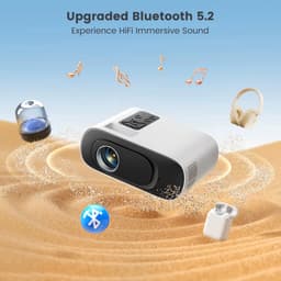 Mini Beamer 1080P Full HD – Draagbare Projector 16000 Lumen met WiFi, Bluetooth & Auto Keystone voor Thuisbioscoop — thumbnail 2