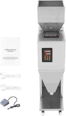 Automatische vulmachine 20-5000g met voetpedaal Roestvrijstalen weegvuller voor bonen, zaden, granen, thee en korrelverpakking — thumbnail 5
