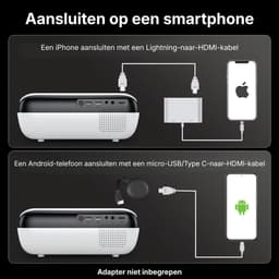 projecteur - Smart Mini Beamer - 4K ondersteuning - Automatische Beeldcorrectie - Casten ingebouwd — thumbnail 2
