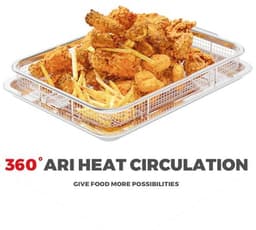 Airfryer Mandje voor Oven - Antiaanbak Koper Bakmand voor Conventie Oven - Ideaal voor Bakken en Krokante Gerechten - Vaatwasmachinebestendig 39.5cm x 29.5cm — thumbnail 6