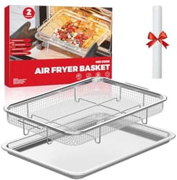 Airfryer Mandje voor Oven - Antiaanbak Koper Bakmand voor Conventie Oven - Ideaal voor Bakken en Krokante Gerechten - Vaatwasmachinebestendig 39.5cm x 29.5cm — thumbnail 1