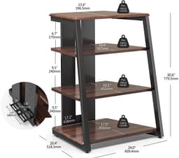 FITUEYES HiFi-meubel - Hoogteverstelbare planken - 78 cm hoog - Verstelbare voetjes - Waterafstotend — thumbnail 2
