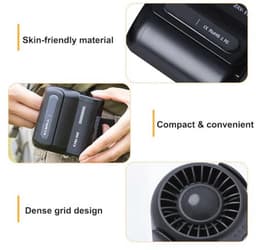 Draagbare Taille Clip Ventilator - USB Oplaadbare Persoonlijke Fan met 3 Snelheden en 4500mAh Batterij — thumbnail 2