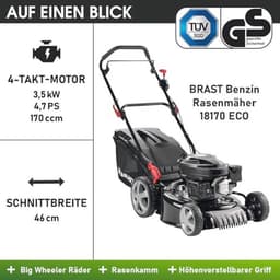 Benzine grasmaaier 46 cm met krachtige 4-takt motor en maaifuncties — thumbnail 3