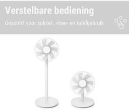 Mobiele vloer- en tafelventilator met afstandsbediening en zwenkfunctie - 8 snelheden, 1-8 uur timer, batterijvoeding — thumbnail 2