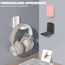 Opvouwbare Hoofdtelefoonhouder - Universele Zelfklevende Stand voor Gaming-Headsets - Desk & Wall Mount (Wit) — thumbnail 3