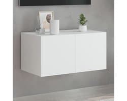 Wandmeubel voor televisie met LED verlichting - 60x35x31 cm - Wit