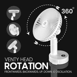 Draagbare koelventilator met LED-licht, aromatherapie, 360° rotatie en 10 uur batterijduur — thumbnail 2