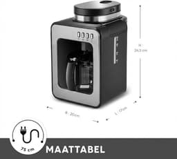 Koffiemachine met Bonen - Volautomatische Koffiemachine - Espressomachine - 0,5 L - 600 W - Inox — thumbnail 5