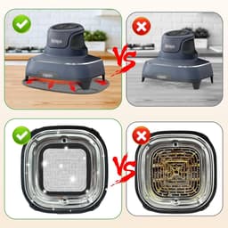 Airfryer accessoires Gescht voor Ninja CRISPi 1x roestvrij staal fijnmazige spatbescherming + 1x siliconen hittebestendige onderlegger voor Ninja heteluchtfriteuse FN101EUGY, FN101EUST en — thumbnail 4