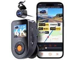 Vantrue S1 Pro Max 4K+4K (2160P+2160P) dashcam voor en achter, dubbele dashcamera met Starvis2 HDR PlatePix nachtzicht, 5 GHz WiFi, GPS, optionele Lte, parkeermodus