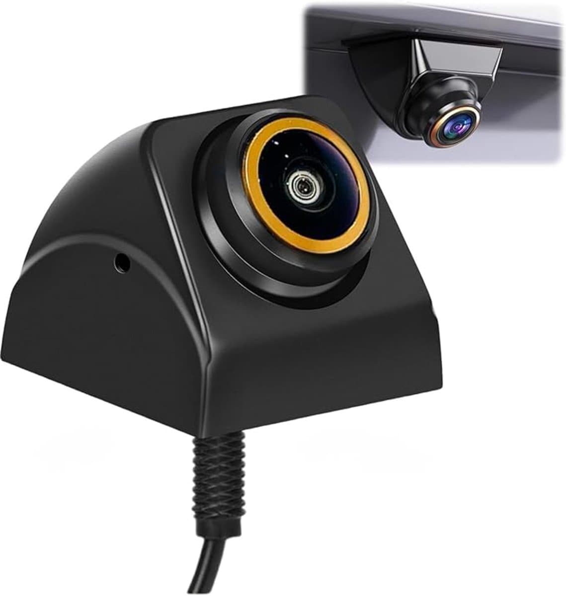 720P achteruitrijcamera voor voertuigen, dubbele camera's voor en achter, 360 graden draaibaar, groothoeklens, IP68K waterdicht, universeel ontwerp, nachtzichtfunctie, geschikt voor vrachtwagens, personenauto's, pick-ups en SUV's. — afbeelding 1
