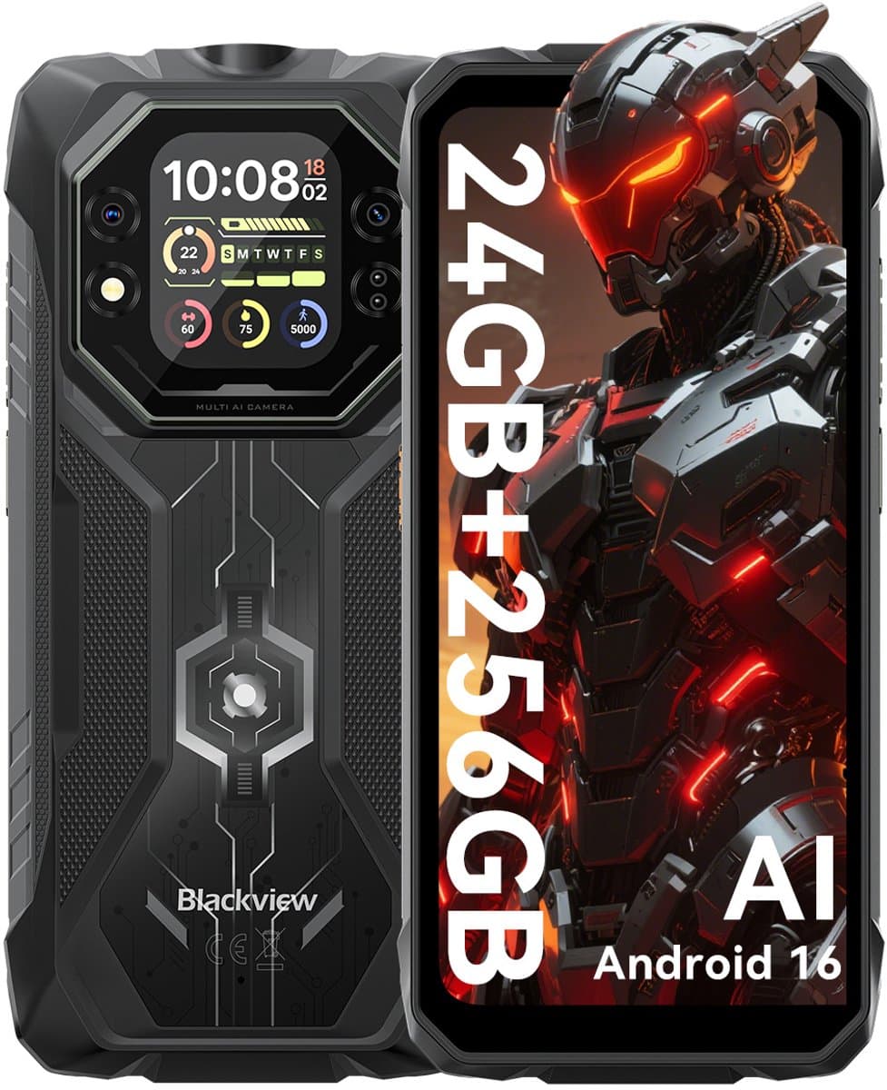 Blackview ROCK 1 - AI Robuuste Smartphone - 4G - 24GB RAM - 256GB ROM - Android 16 - 15000mAh - 6.56 inch - Robuuste Telefoon - 20MP Nachtzicht - IP69K - NFC - GPS - Zwart — afbeelding 1