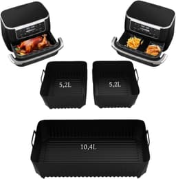 Airfryer Accessoires Gescht voor Ninja Foodi flexdrawer AF500EU 10,4 L, 3 stuks siliconen vorm, herbruikbare airfryer-accessoires, heteluchtfriteuse accessoires voor Ninja Foodi flexdrawer AF500EU — thumbnail 1