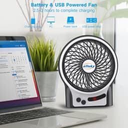 Draagbare Mini Bureauventilator met 3 Snelheden en Oplaadbare Batterij — thumbnail 3