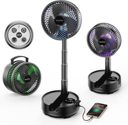 Draagbare oplaadbare ventilator met 20000mAh batterij, 8 snelheden, oscillatie en afstandsbediening — thumbnail 5