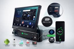 ADIVOX T1 7 inch inklapbaar Display geschikt voor VW Up!/Seat Mii/Skoda Citigo Android 15 CarPlay/Auto/Wifi/RDS/DSP/NAV — thumbnail 4