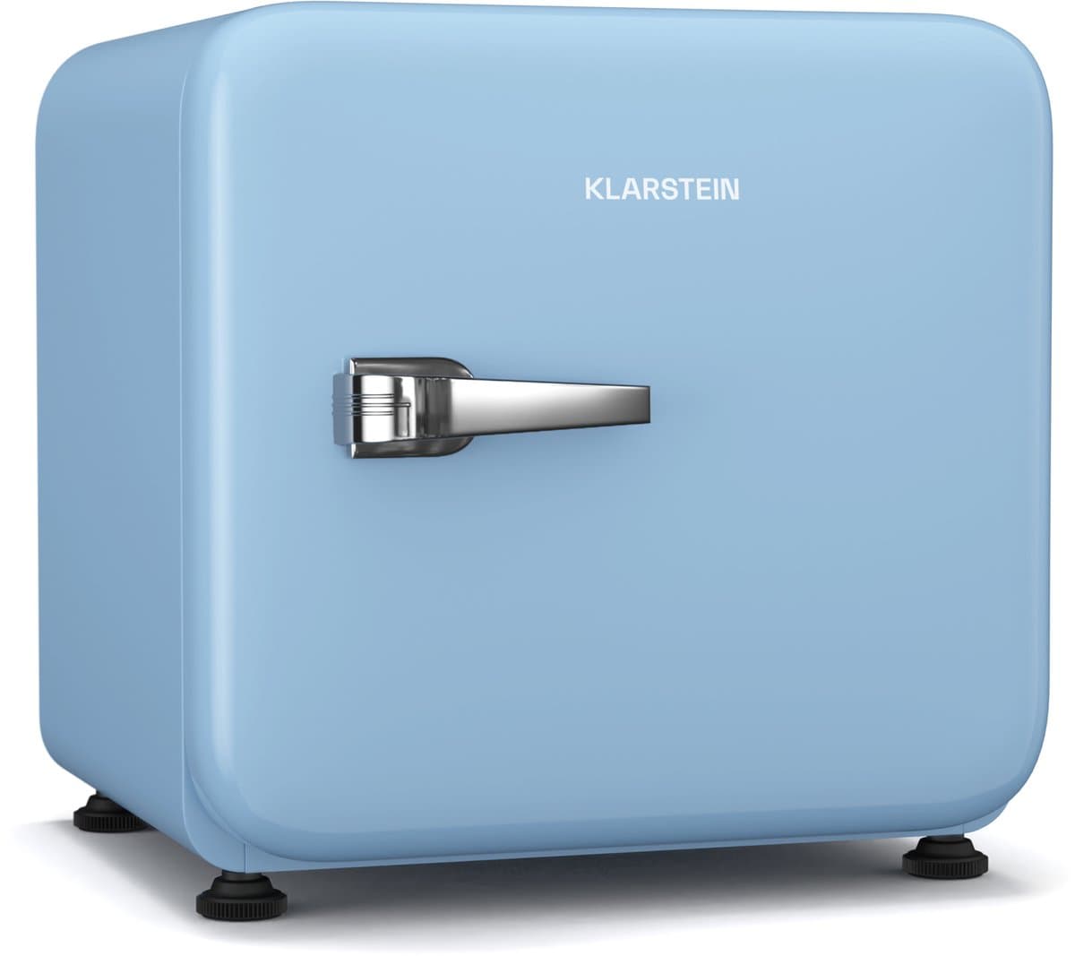 Klarstein Audrey Evo 43L minikoelkast - retro design, stil (40 dB), compacte koelkast met verstelbare pootjes en omkeerbare deur, mechanische thermostaat, wit, ideaal voor slaapkamers en kantoren — afbeelding 1