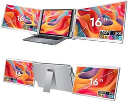 Virello® Dual Flip 16” - Portable Monitor - Inclusief Beschermhoes - Draagbaar Beeldscherm - Draagbare Monitor - Full HD - IPS - Grijs - 2 jaar garantie — thumbnail 1