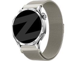 Bandz Smartwatch bandje Milanese 20mm - geschikt voor Samsung Galaxy Watch 7 40 & 44mm / 6 (Classic) / 5 (Pro) / 4 / FE / 3 - 41mm / Active - Polar Pacer / Unite / Ignite - Amazfit GTS 1/2/3/4 / Bip 3 Pro / U Pro - Sterrenlicht