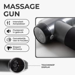 MLN Massage Gun - Krachtig - Massage Apparaat - 5 opzetstukken - Lange steel - Zwart — thumbnail 3
