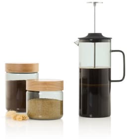AdHoc Cafetière Impact - French Press - 1 Liter - Hittebestendig Borosilicaatglas - RVS Filter - Grijs — thumbnail 3
