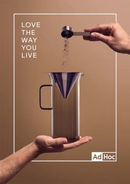 AdHoc Impact Pour Over Koffiepot – Borosilicaatglas & RVS – Herbruikbaar Filter – Handmatige Koffiezetter – 1L — thumbnail 2