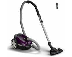 Edition PowerMax XD3100 – Stofzuiger met Zak 900W – AirflowMax Technologie – HEPA Filter – 79 dB – Ideaal voor Tapijt, Harde Vloeren & Meubels – Paars – Inclusief Accessoires – 32,01×40,17×39,42 cm